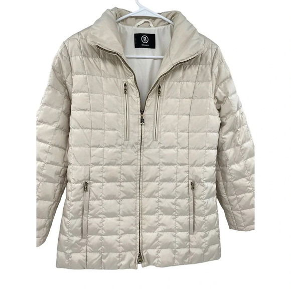 Bogner Women's Size Small Goose Down Puffer Jacket Goan Thylmann Ivory - Picture 3 of 16